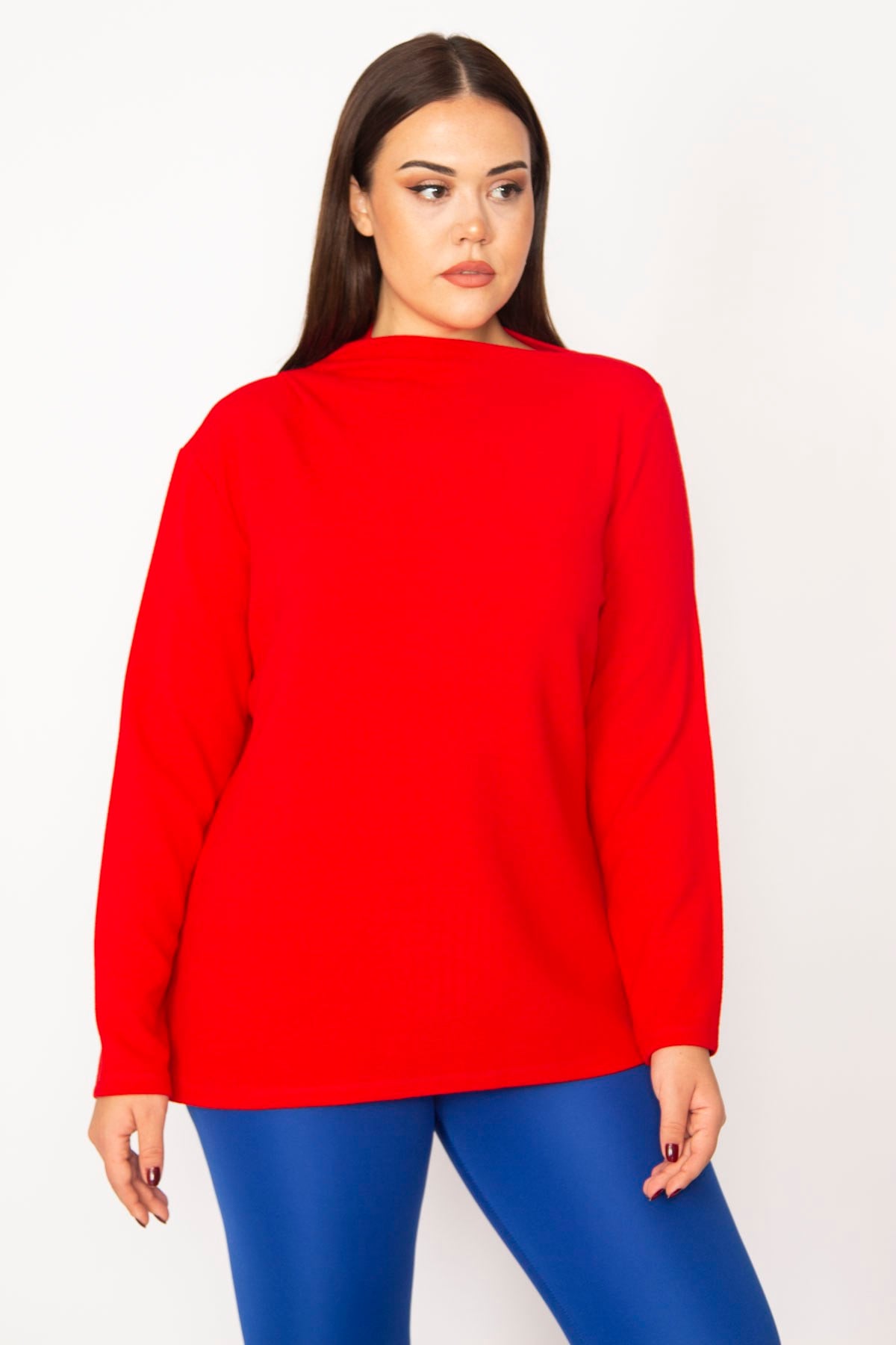 Kadın Kırmızı Dik Yakalı Bluz 65N29469