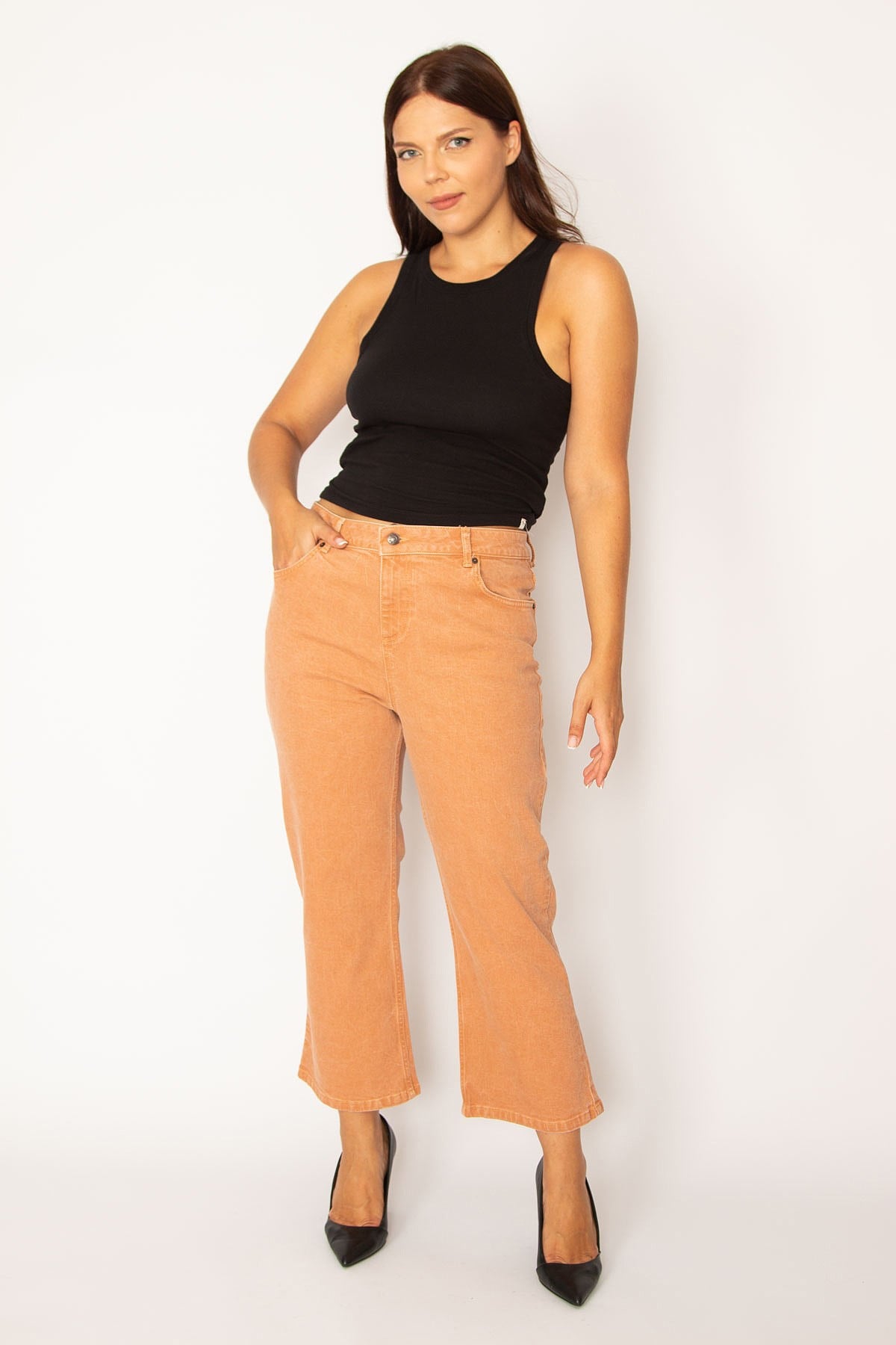 Kadın Oranj Bilek Boy 5 Cepli Kot Pantolon 65N34343