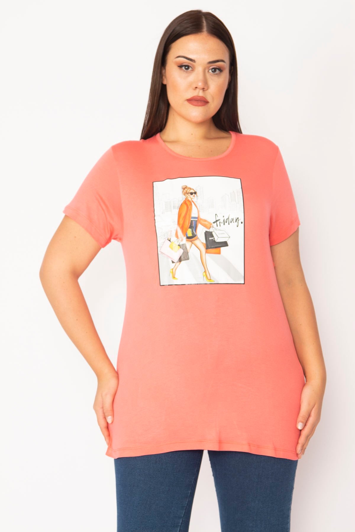 Kadın Pembe Dijital Baskılı Bluz 65N28860
