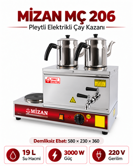 Mizan MC206 Çift Demlik Pleytli Çay Kazanı 20 LT 