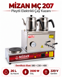 Mizan MC207 Çift Demlik Pleytli Çay Kazanı 30 LT 