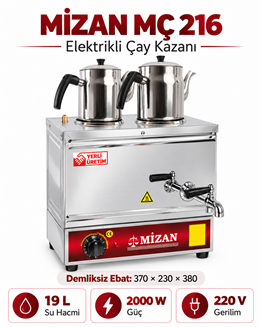 Mizan MC216 Çift Demlik Çay Kazanı 20 LT 