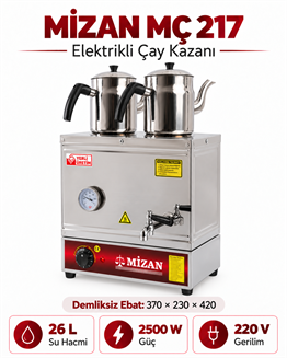 Mizan MC217 Çift Demlik Çay Kazanı 30 LT 