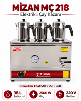 Mizan MC218 Üç Demlik Çay Kazanı 40 LT 