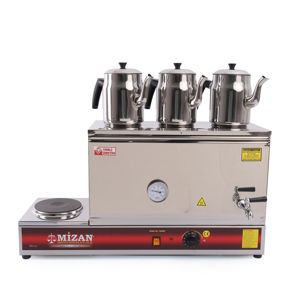 Mizan MC208 Üç Demlik Pleytli Çay Kazanı 40 LT 
