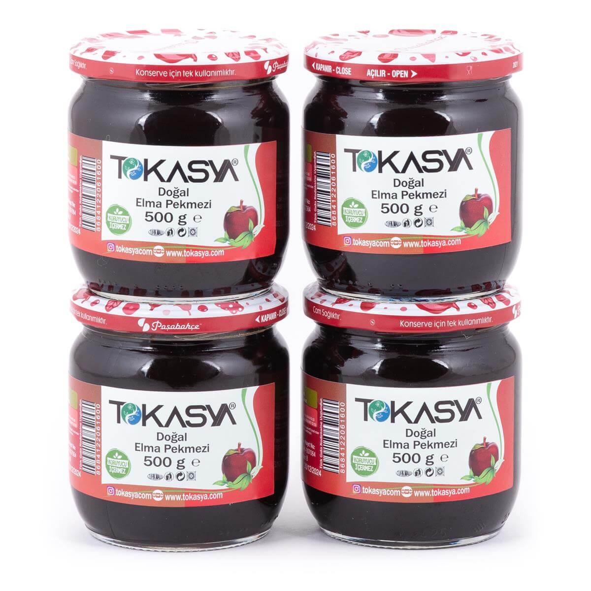 Tokasya Doğal Elma Pekmezi 500 g (4 lü Kavanoz) 