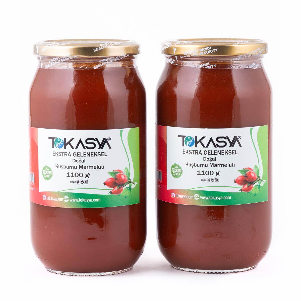 Tokasya Doğal Kuşburnu Marmelatı 1100 g (2 li Kavanoz) 