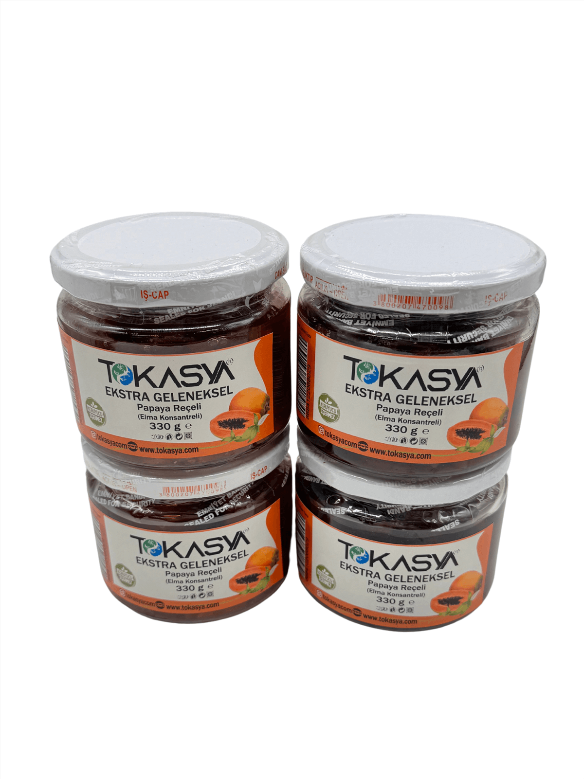 Tokasya Papaya Reçeli (Elma Konsantreli) 330 g (4 lü Kavanoz) 