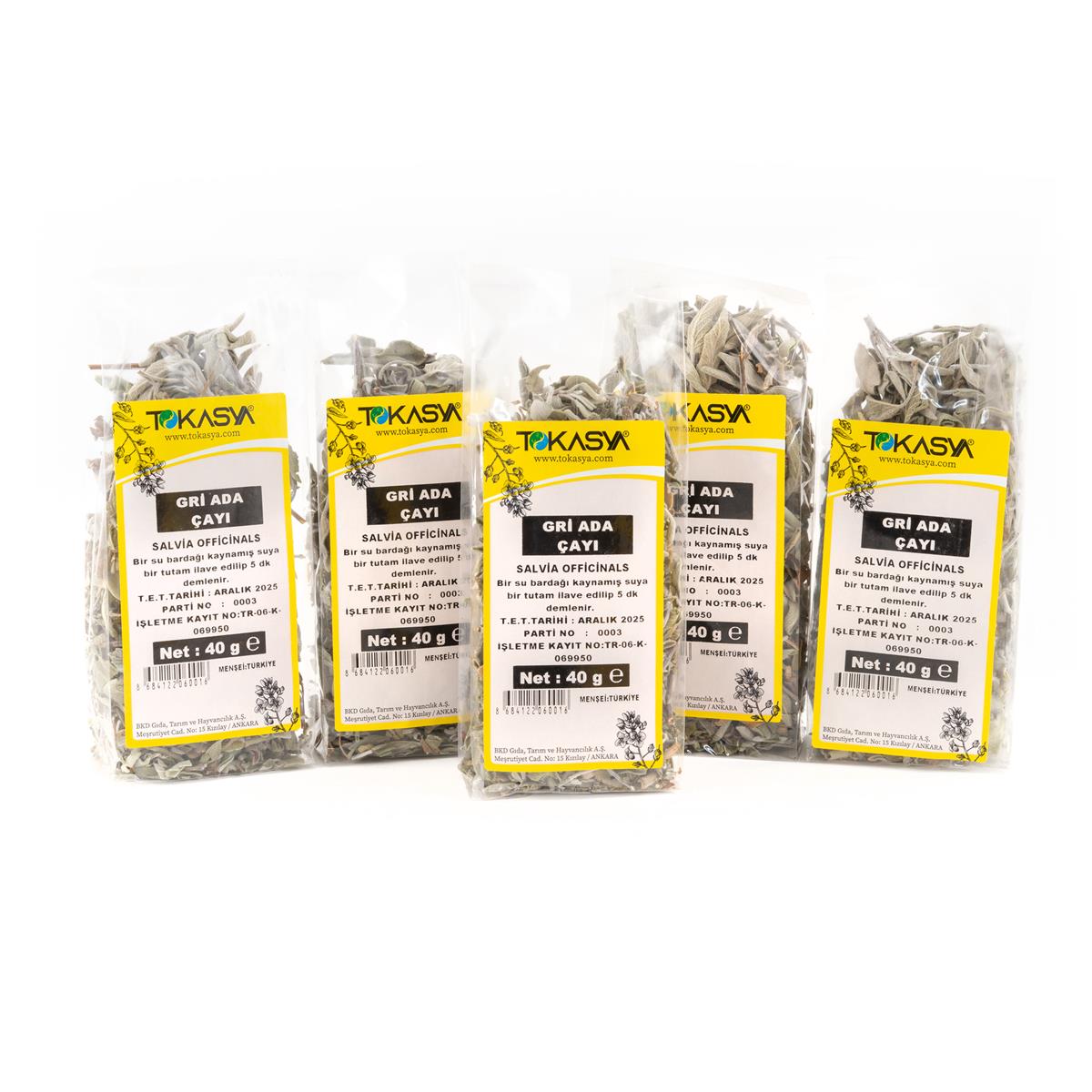 Tokasya Ada Çayı Yaprak Gri 40 g (5 li Paket)