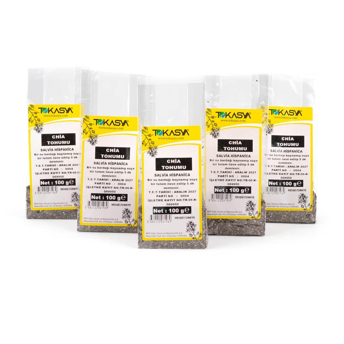 Tokasya Chia Tohumu 100 g (5 li Paket) 