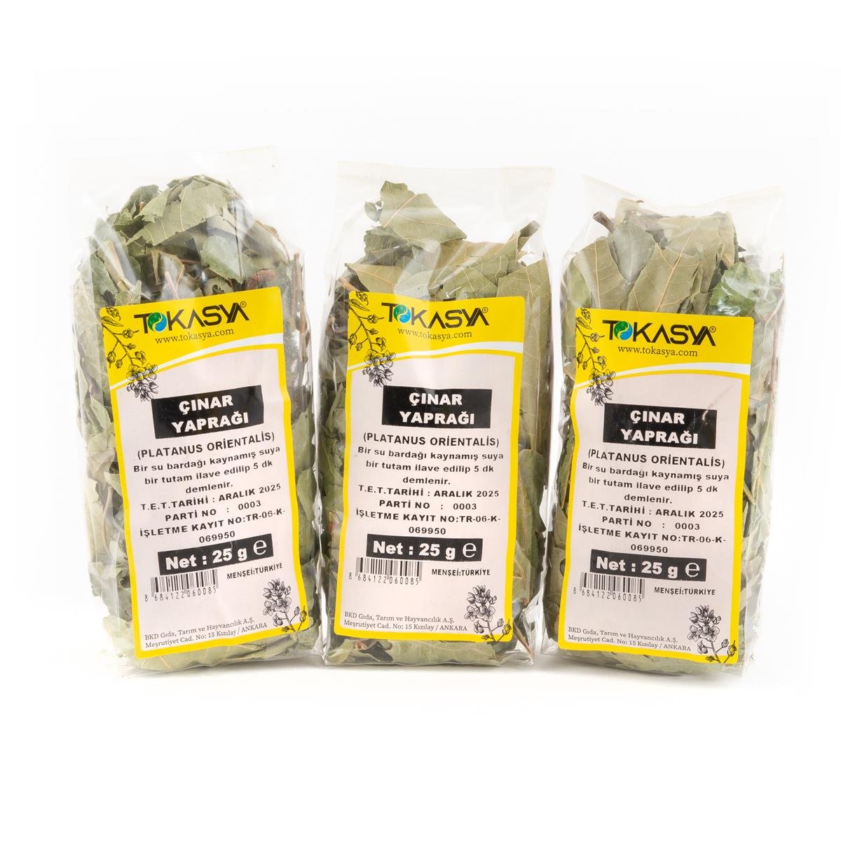 Tokasya Çınar Yaprağı 25 g (3 lü Paket)