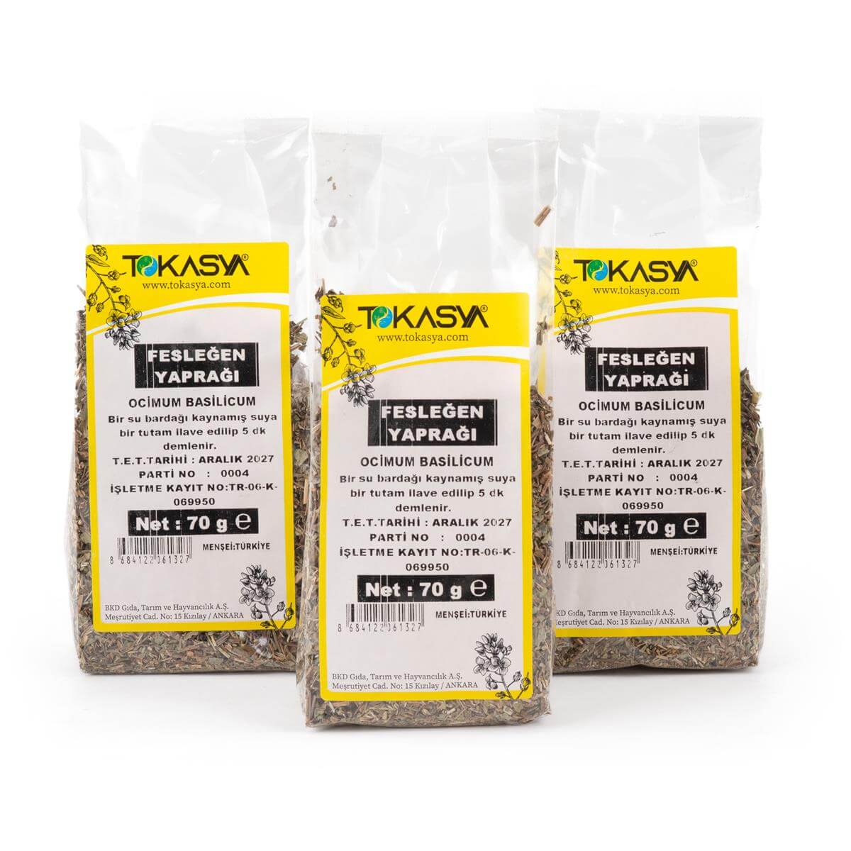 Tokasya Fesleğen Otu 70 g (3 lü Paket) 
