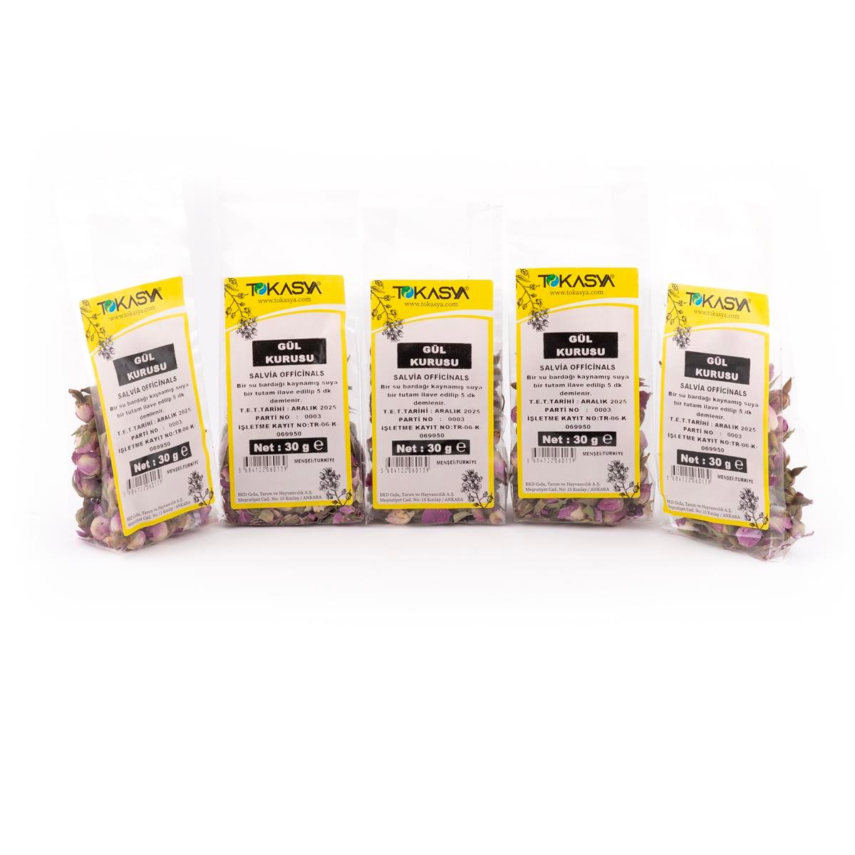 Tokasya Gül Kurusu 30 g (5 li Paket) 