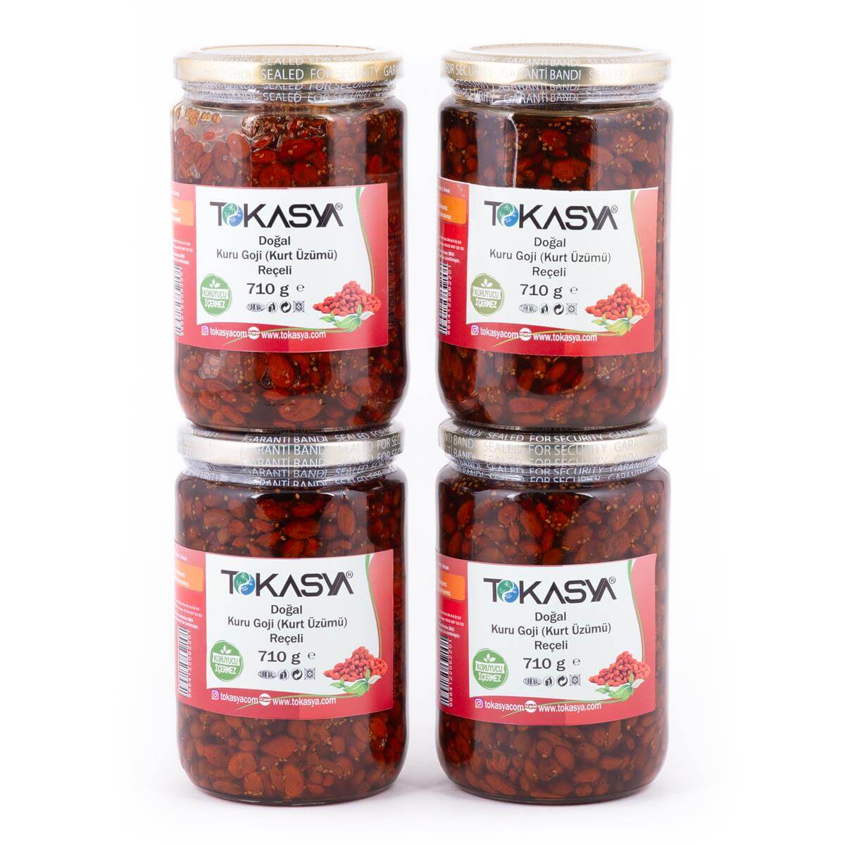 Tokasya Kuru goji (Kurt Üzümü) Reçeli 710 g (4 lü Kavanoz) 