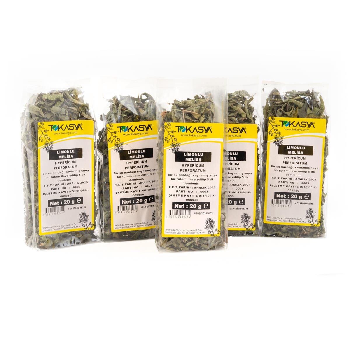 Tokasya Limonlu Melisa Yaprağı 20 g (5 li Paket)