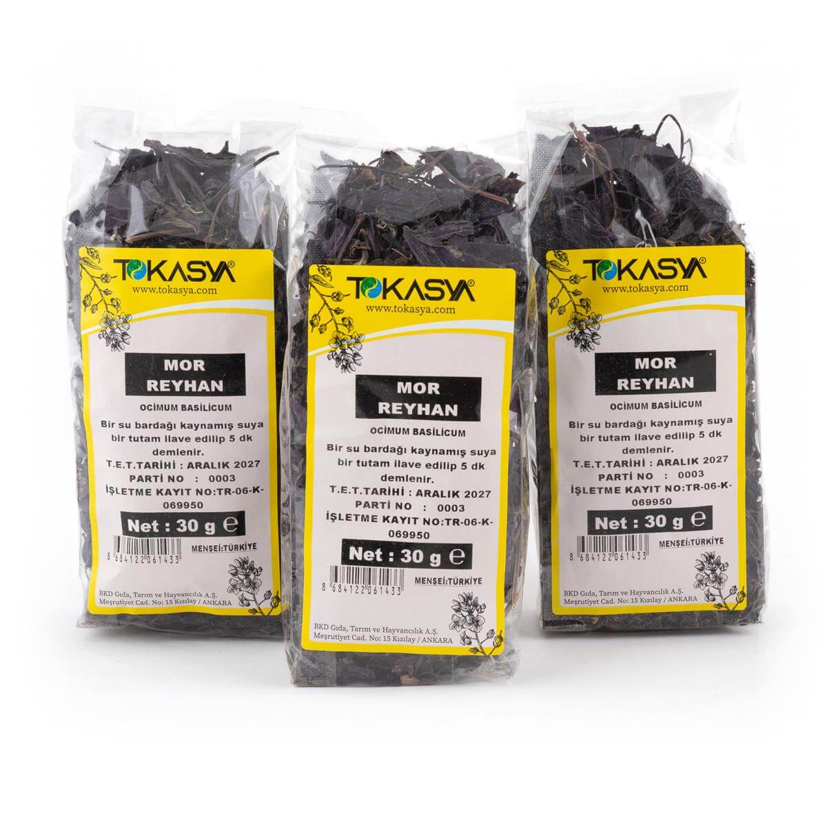 Tokasya Mor Reyhan 30 g (3 lü Paket) 