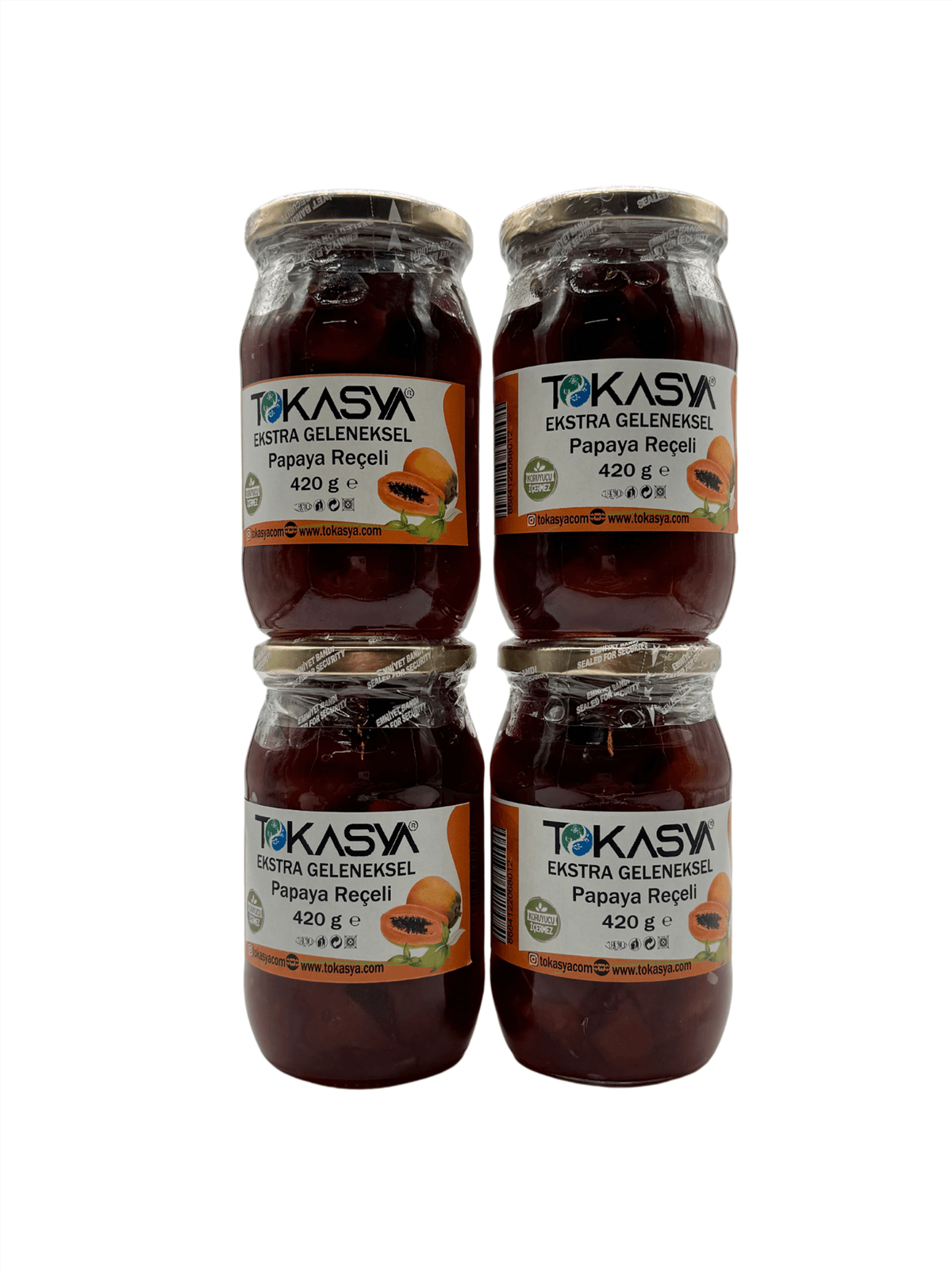 Tokasya Papaya Reçeli 420 g (4 lü Kavanoz) 
