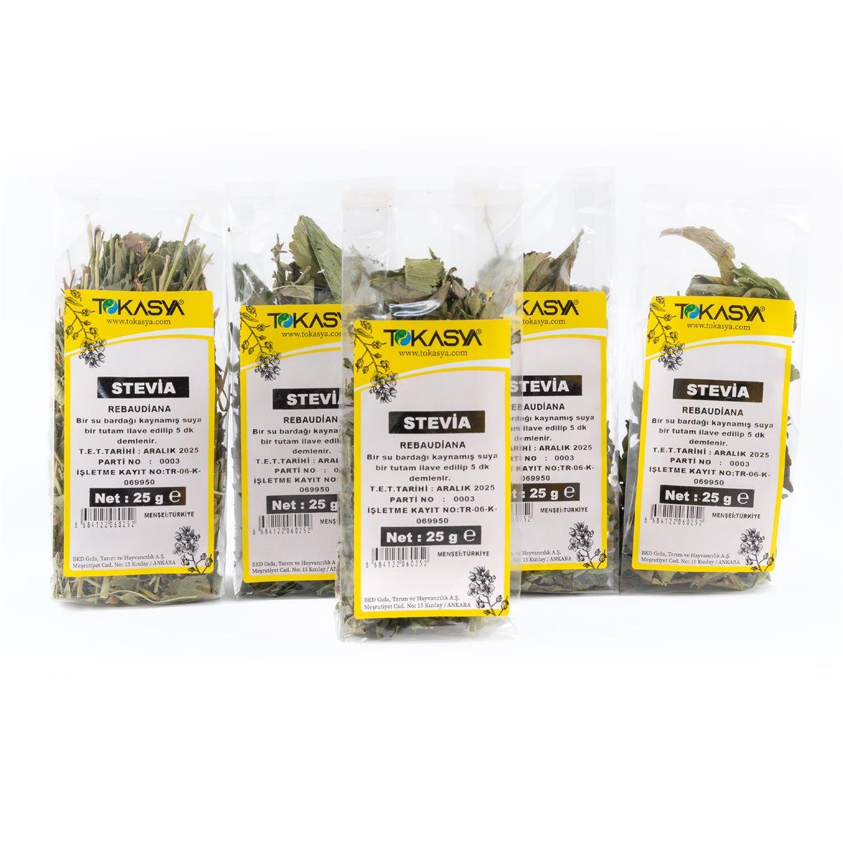 Tokasya Stevia 25 g (5 li Paket)