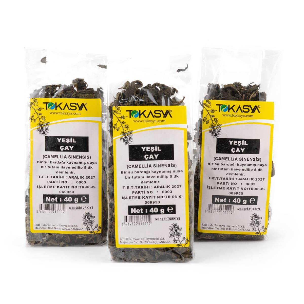Tokasya Yeşil Çay 40 g (3 lü Paket) 