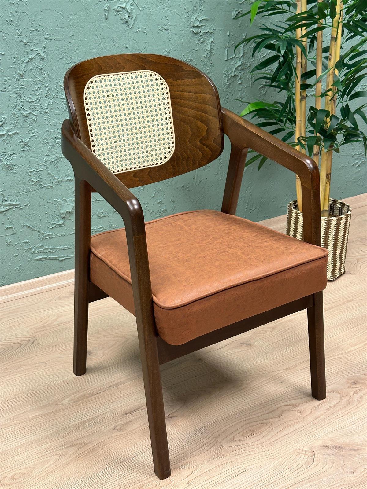 Zeko Hasırlı Ahşap Sandalye-belminomobilya