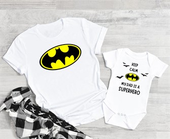 Batman Baba Bebek Kombin Organik Baskılı T-shirt