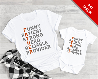 FATHER Baba Bebek Kombin Organik Baskılı T-shirt
