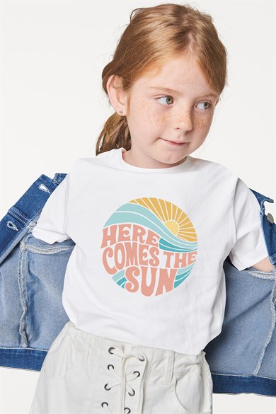 Here Comes The Sun Organik Baskılı Bebek Çocuk T-shirt