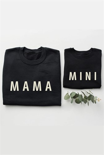 Mama Mini Siyah Anne Çocuk Sweatshirt Kombin