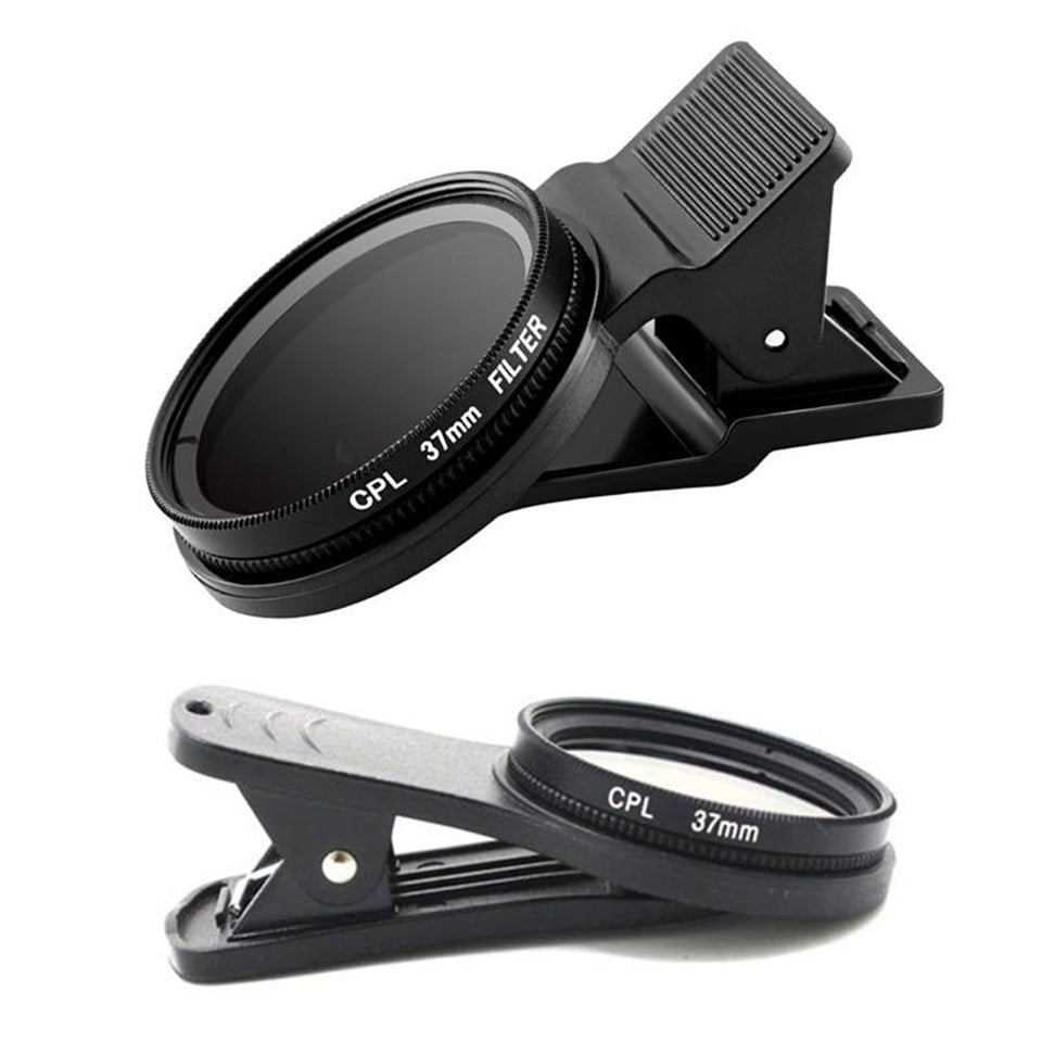 CPL Kamera Lensi - 37 mm Dairesel Klipsli Cep Telefonu Kamera Lens Filtre Kiti