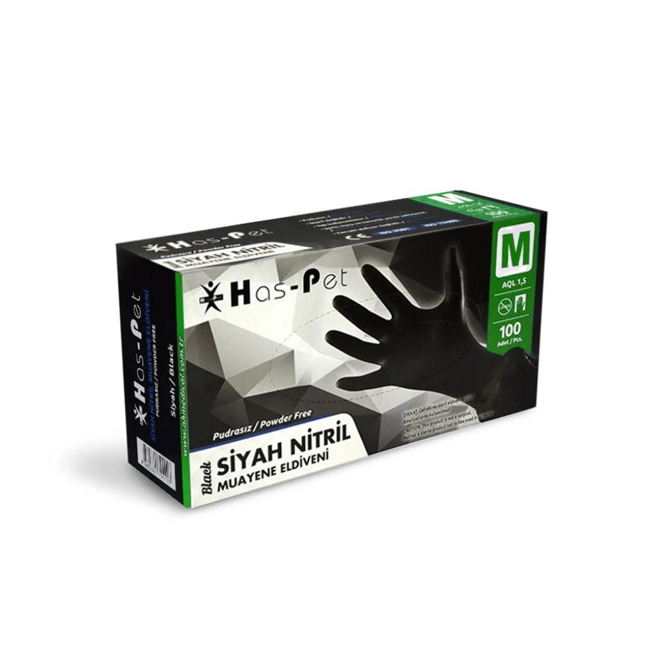 Haspet Siyah Nitril Medium Dövme Eldiveni – KUTU