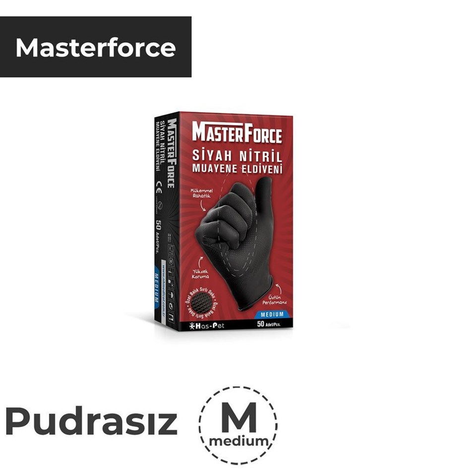 Siyah Masterforce Nitril Eldiven - M