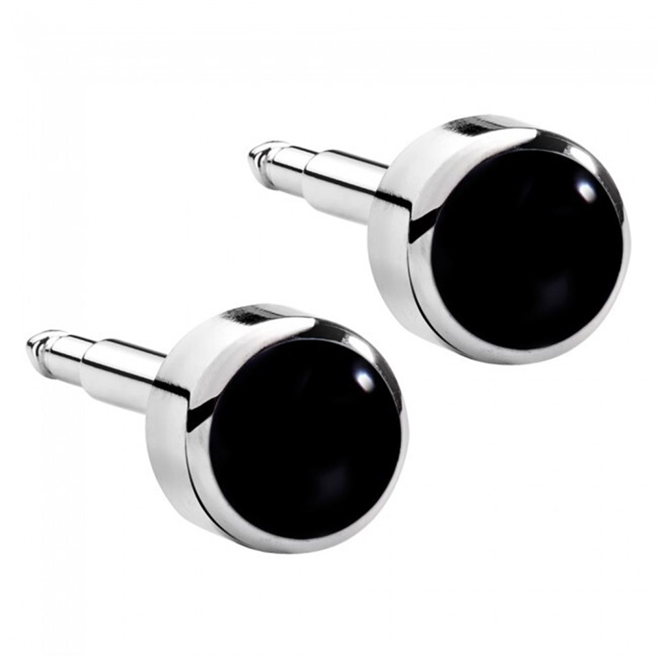 White Black Onyx Kulak Delme Küpesi 12 Adet