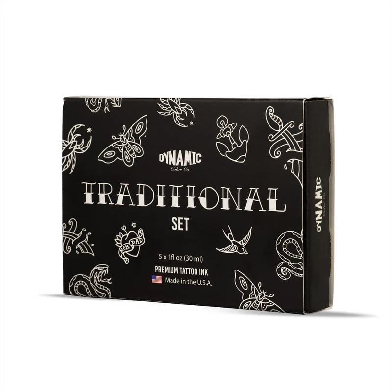 Dynamic Traditional 5 Renk 1 oz 30 ml Dövme Boyası Seti