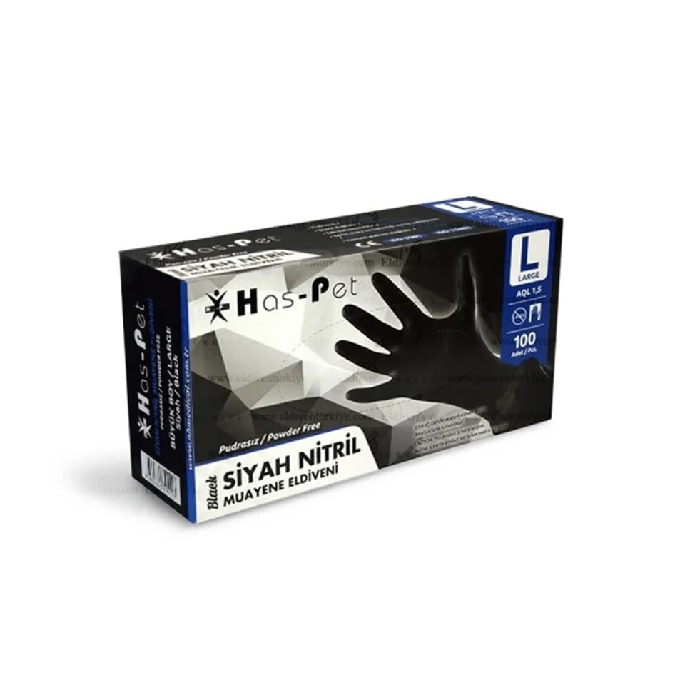 Haspet Siyah Nitril Large Dövme Eldiveni – KUTU