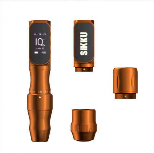 SIKKU Laurel Stroke Ayarlı Kablosuz Dövme Makinesi - Tangerine