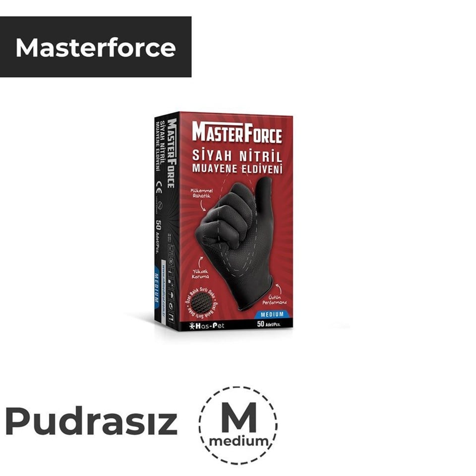 Siyah Masterforce Nitril Eldiven - M