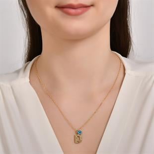 BAŞ HARFİ SEN 14 AYAR KOLYE