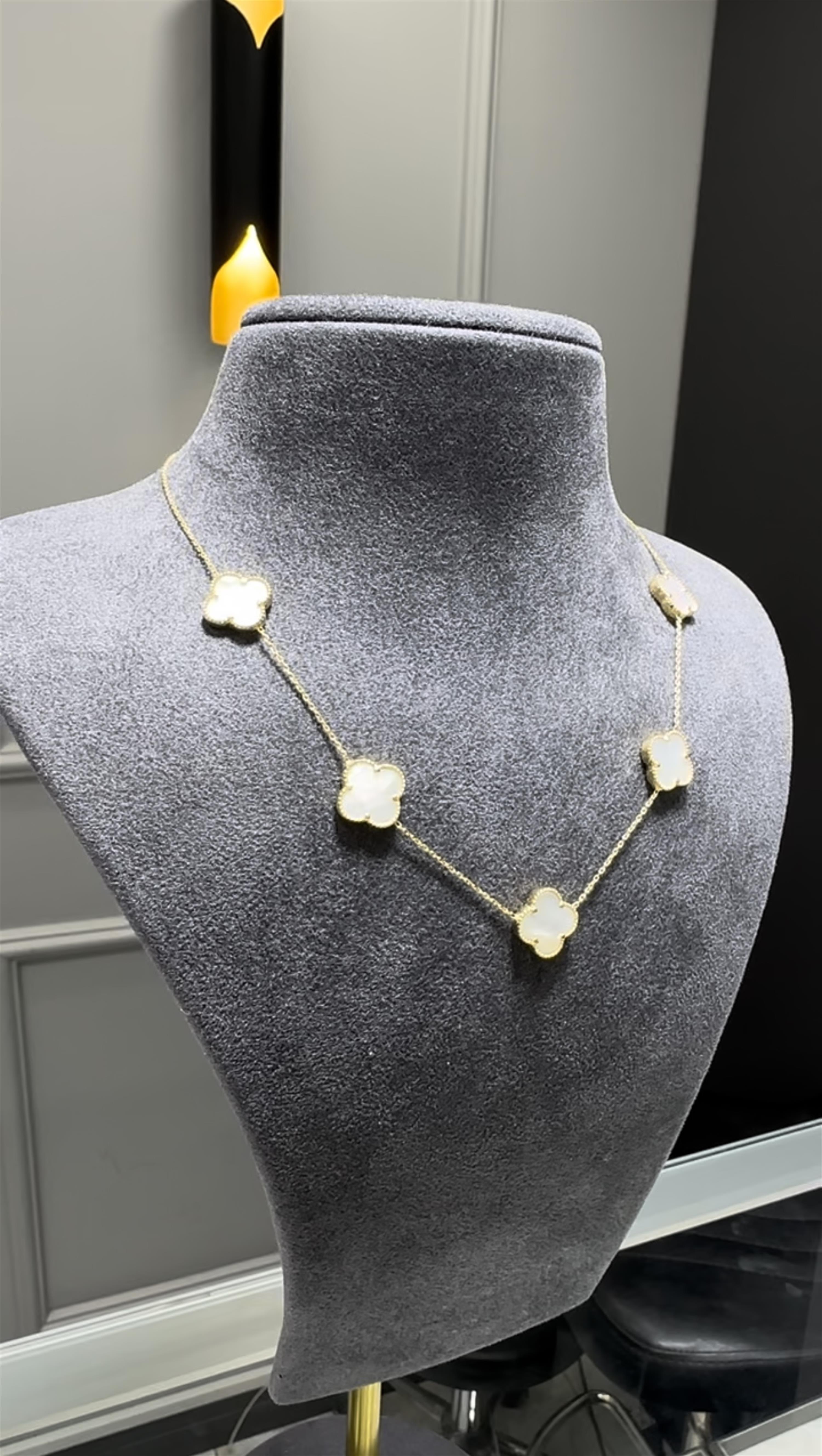 Sedef Taşlı Van Cleef 5 Yonca Kolye