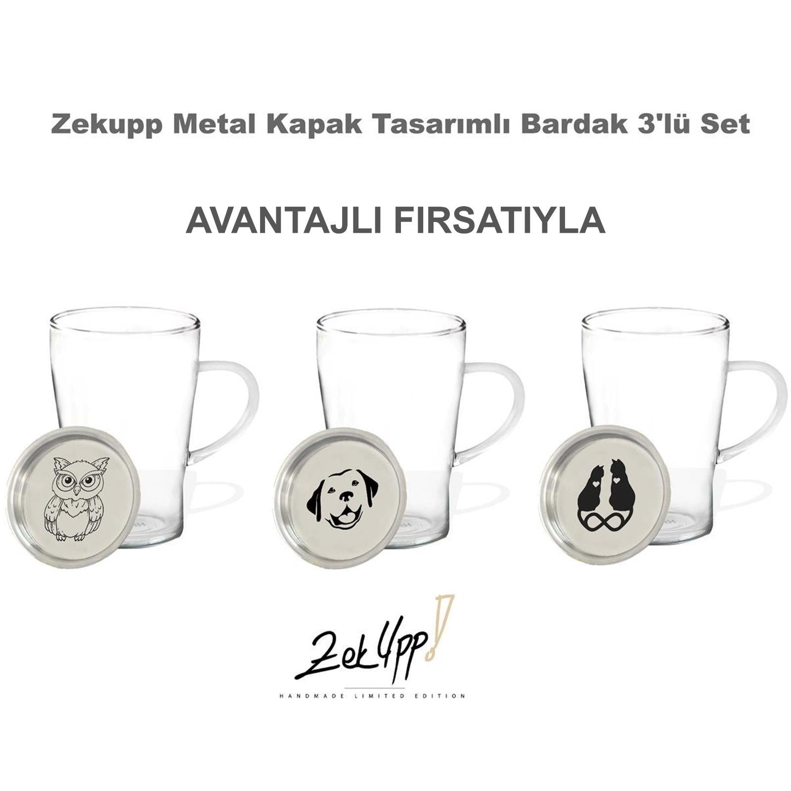 Zekupp Termos Bardak Metal Kapak 3lü Set