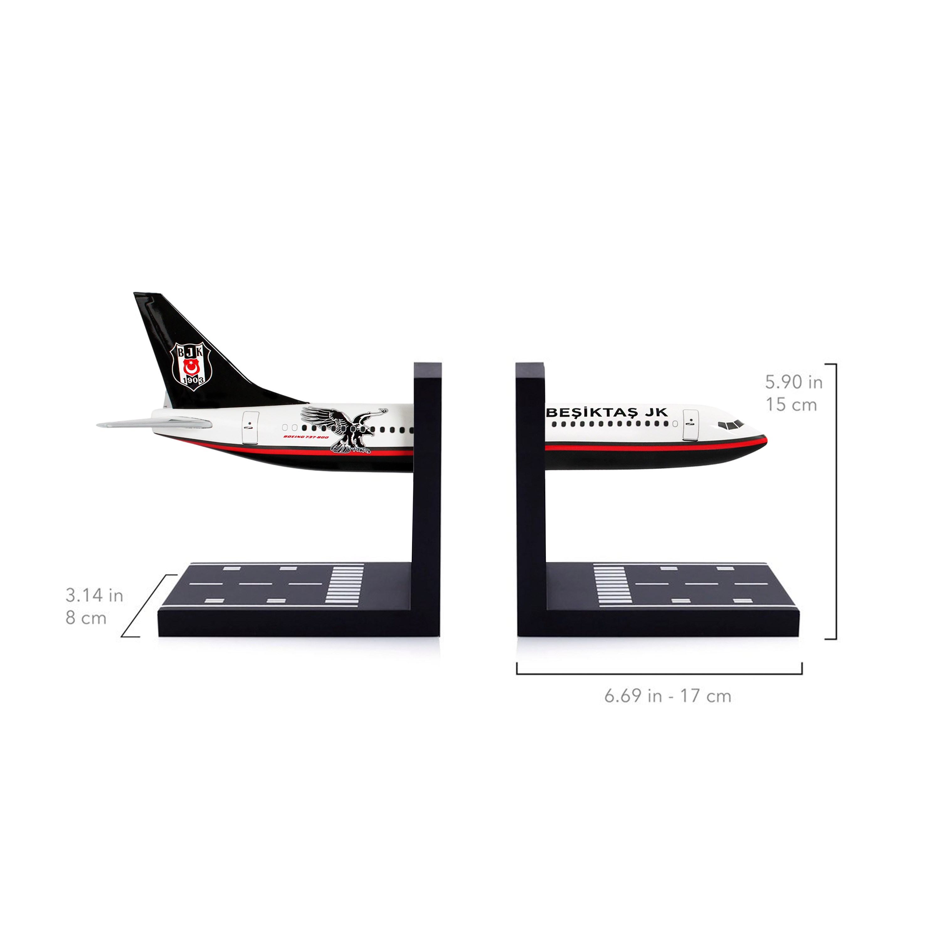 Zekupp Boeing 737-800 1/100 Ölçek Beşiktaş Lisanslı Klasik Tasarım Nostalji Kitap Desteği 