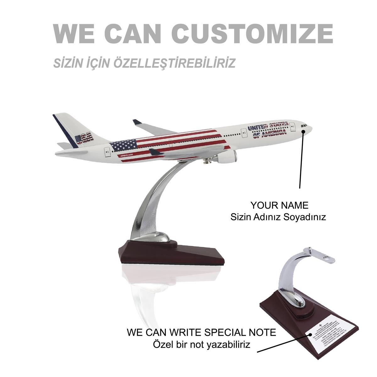 Zekupp Airbus A330-300 1/200 - ABD ÖZEL TASARIM Model Uçak