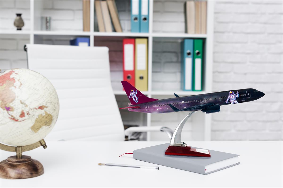 Zekupp Boeing 737-800 1/100 Ölçek Astronot Temalı Maket Uçak