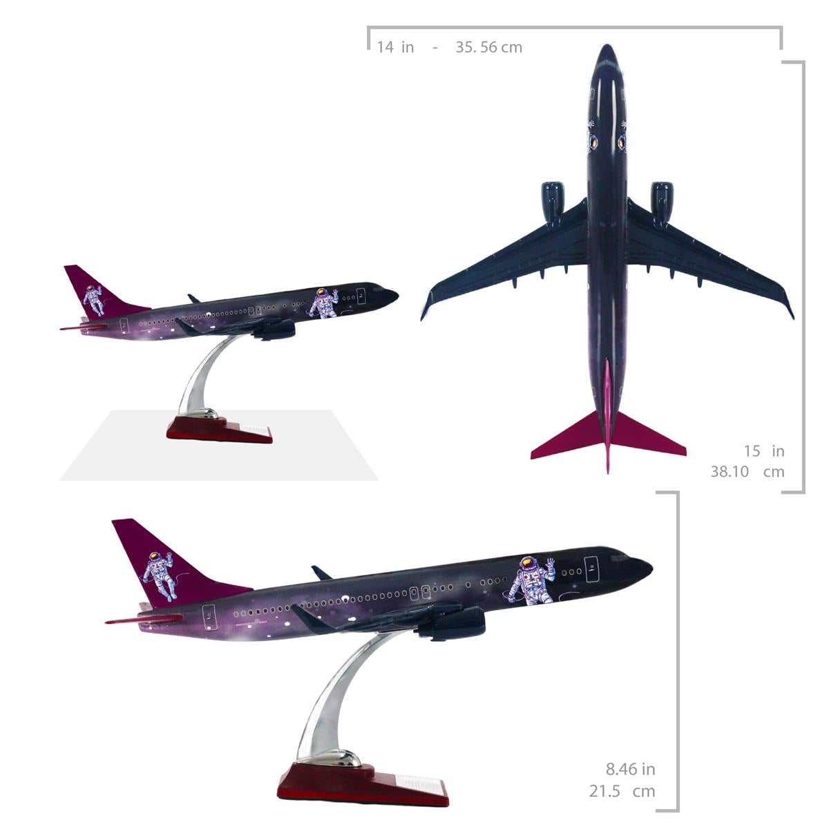 Zekupp Boeing 737-800 1/100 Ölçek Astronot Temalı Maket Uçak