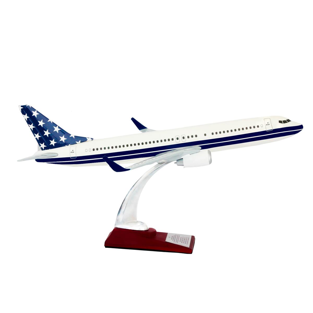 Zekupp Boeing 737-800 1/100 Ölçek Lacivert Yıldızlı Maket Uçak
