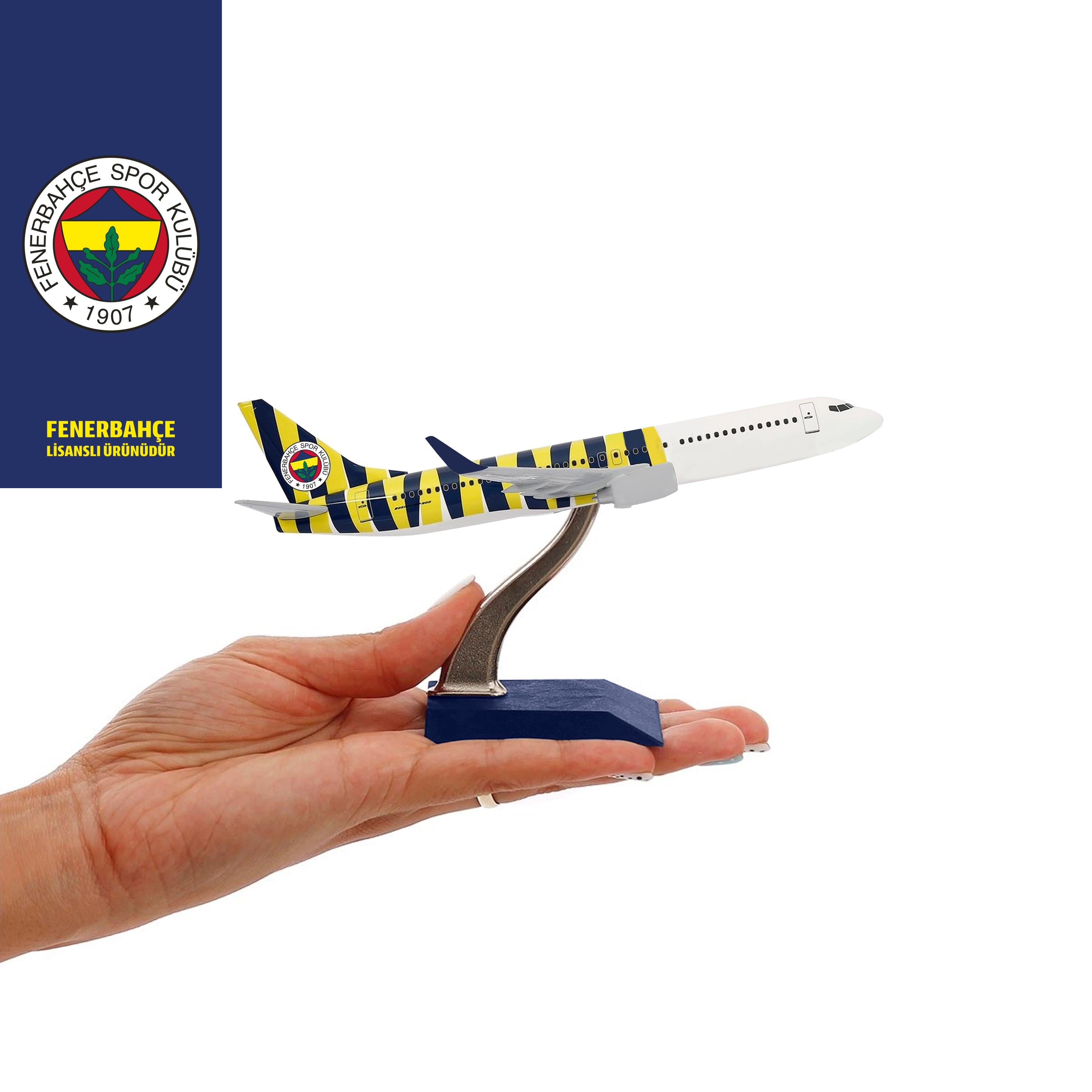 Zekupp Boeing 737-800 1/250 Ölçek Fenerbahçe Lisanslı Çubuklu Tasarım Maket Uçak