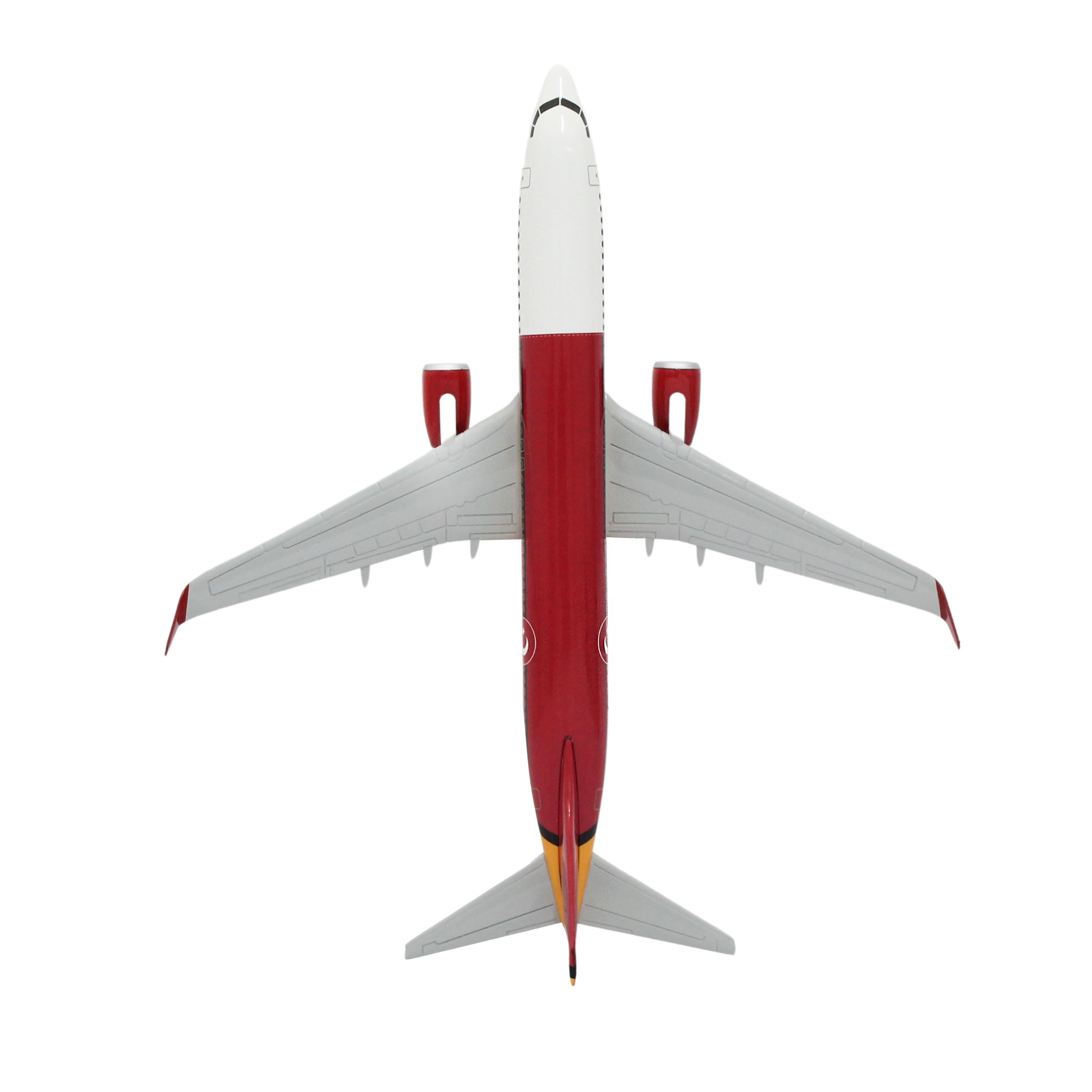 Zekupp Boeing 737-800 1/100 Ölçek Sarı Kırmızı Klasik Maket Uçak