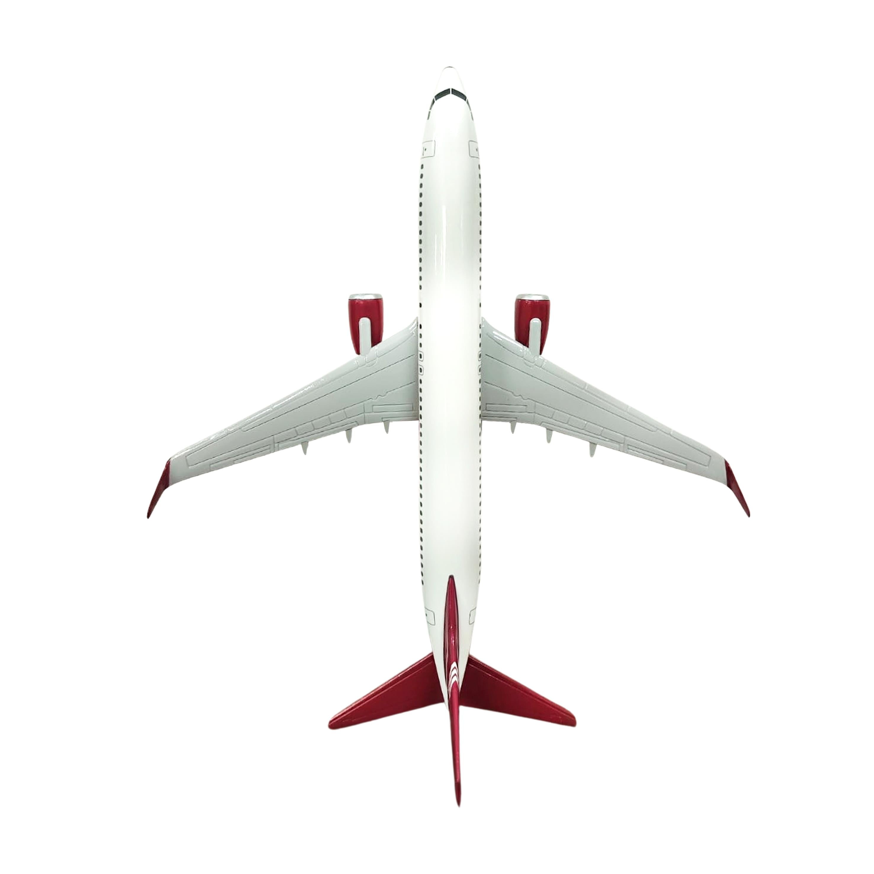 Zekupp Boeing 737-800 1/100 Ölçek Sarı kırmızı Şerit Tasarımlı Beyaz Maket Uçak