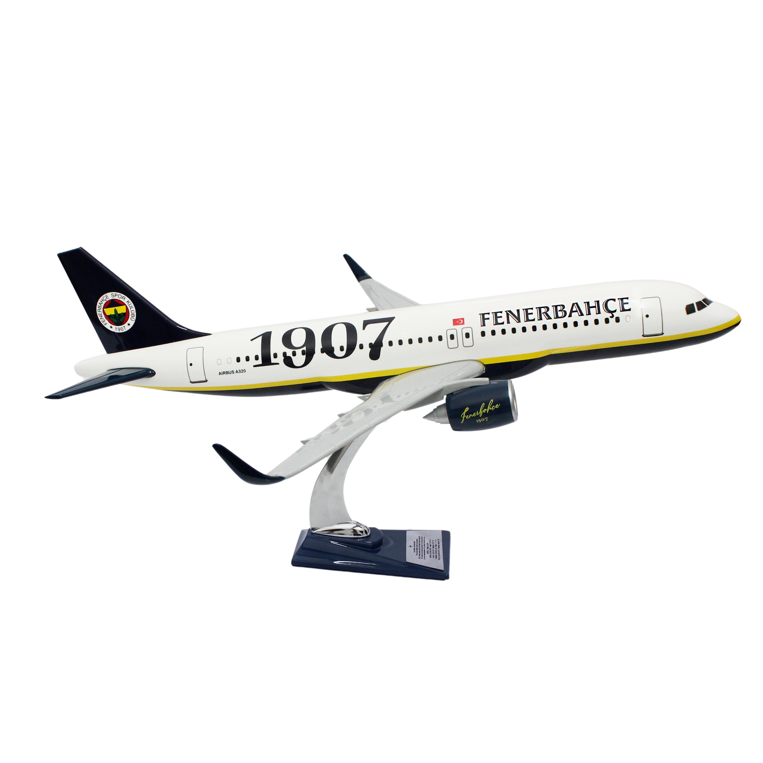 Zekupp Airbus 320-200 1/60 Ölçek Fenerbahçe Lisanslı 1907 Klasik Tasarım Keman Boy Maket Uçak  