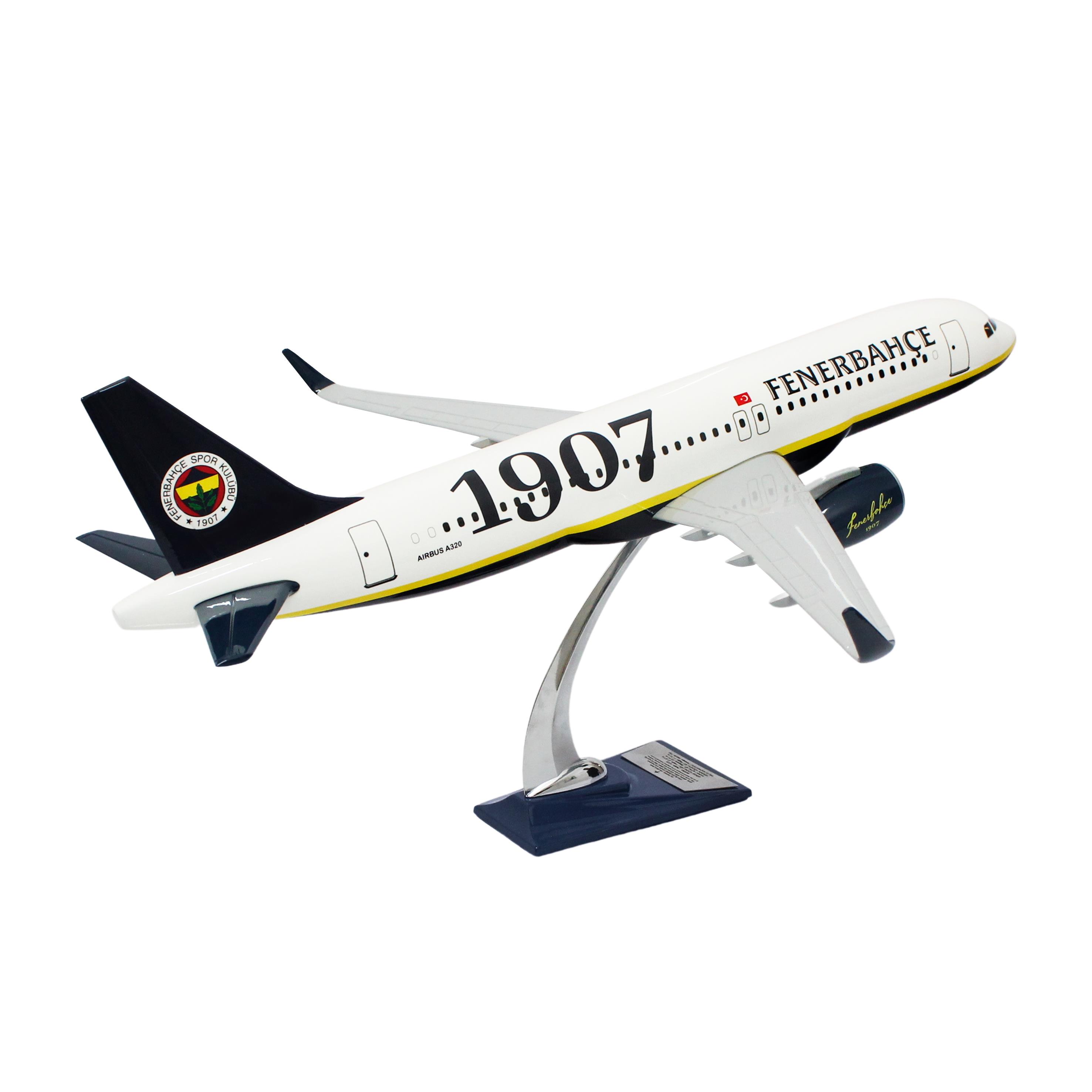 Zekupp Airbus 320-200 1/60 Ölçek Fenerbahçe Lisanslı 1907 Klasik Tasarım Keman Boy Maket Uçak  