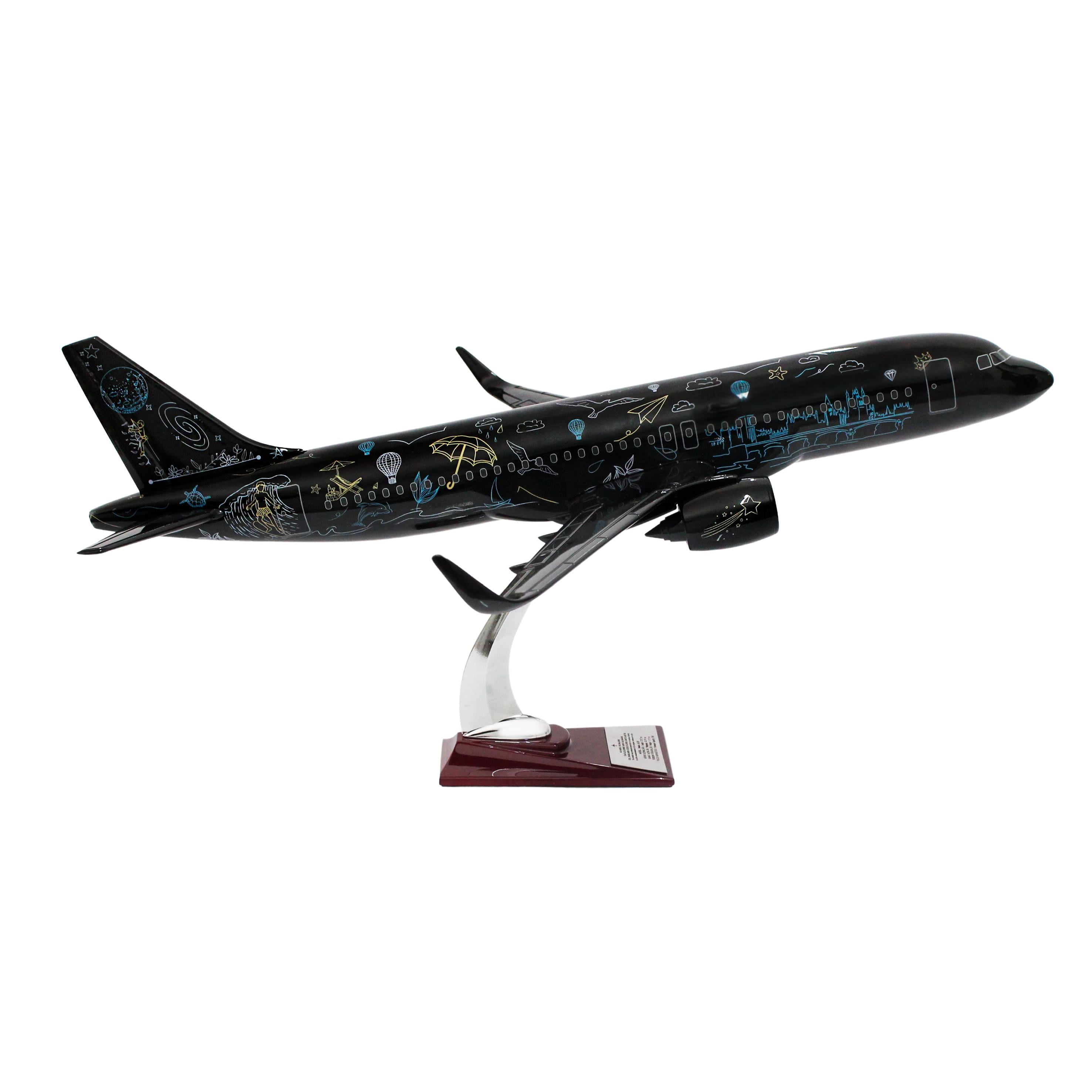 Zekupp Airbus 320-200 1/60 Ölçek Desenli  Tasarım Keman Boy Maket Uçak